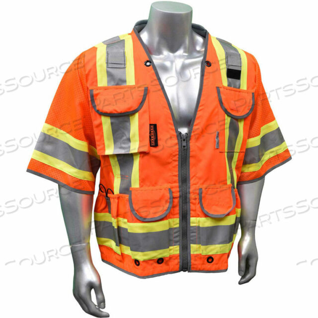 TYPE R CLASS 3 HEAVY DUTY ENGINEER VEST, ORANGE, 5XL