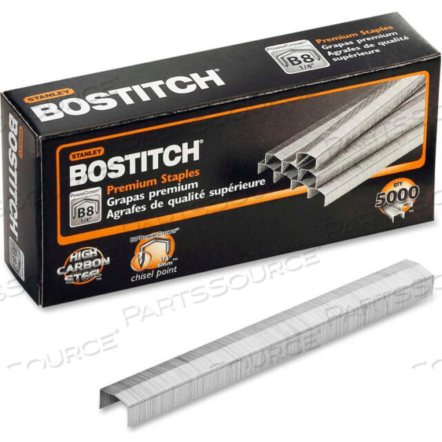 B8 POWERCROWN STAPLES, 30 SHEET CAPACITY, 1/4 LENGTH, 5000/BOX