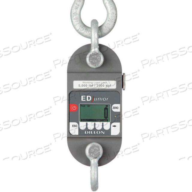 OEM#: AWT05-506317EDJR-1T EDJUNIOR DYNAMOMETER WITH SHACKLES, 2,500 LB X 2 LB by Dillon Equipment Company