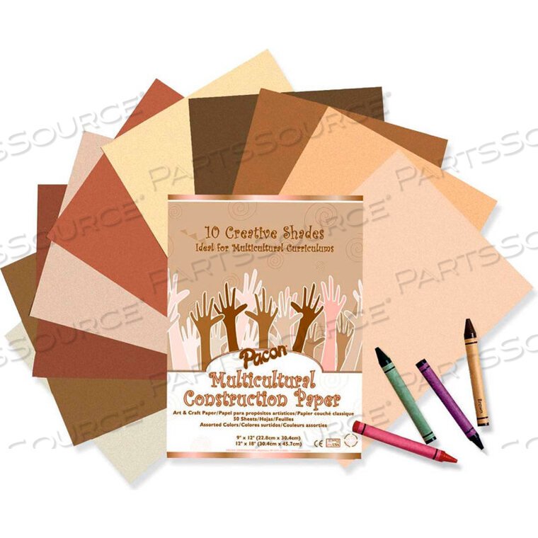OEM#: 9512MULTICULTURAL CONSTRUCTION PAPER, 18X12, ASSORTED, 50 SHEETS by Pacon