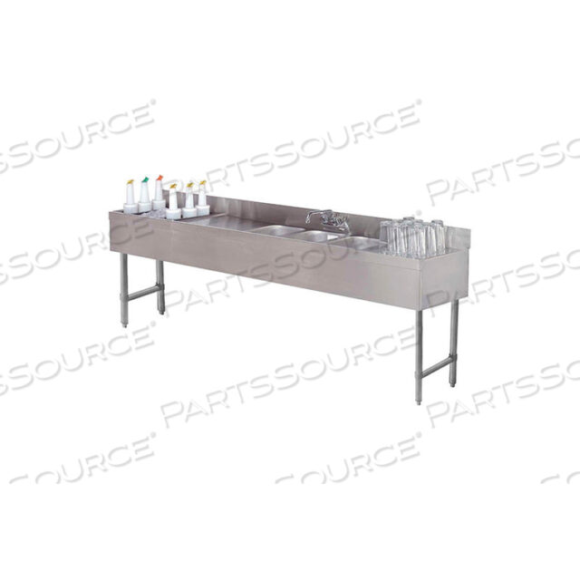 COMBO UNIT, 4 COMP 18X96 W/ (2) 12 DRAINBOARDS, 24 COCKTAIL STATION LEFT SIDE