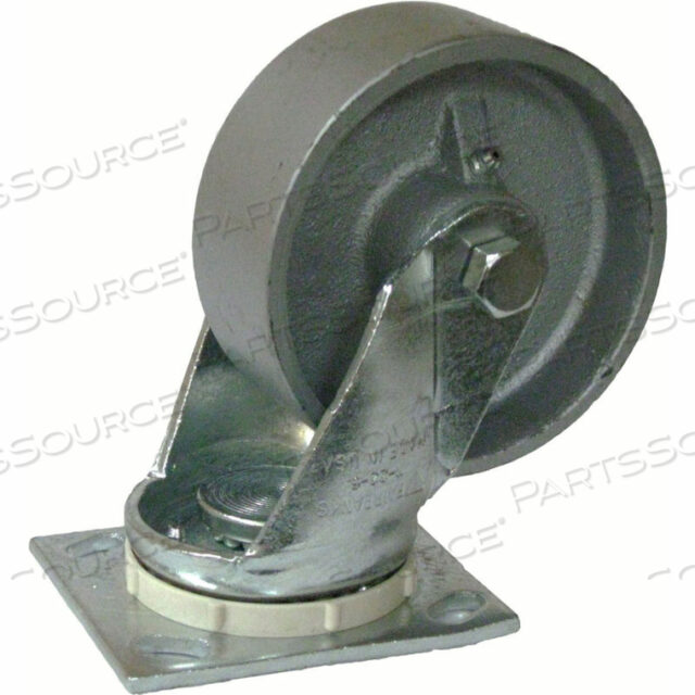 ZINC PLATED SWIVEL CASTER - SEMI-STEEL 6 DIA. - 1200 LB. CAPACITY