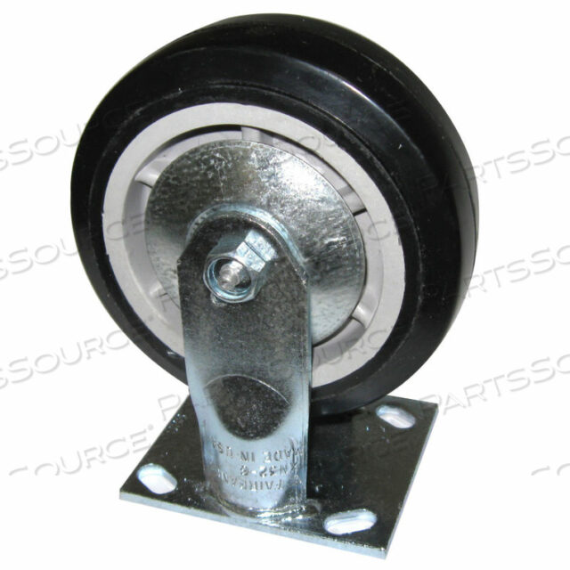 ZINC PLATED RIGID CASTER - POLYURETHANE WITH POLYETHYLENE CENTER 6 DIA.