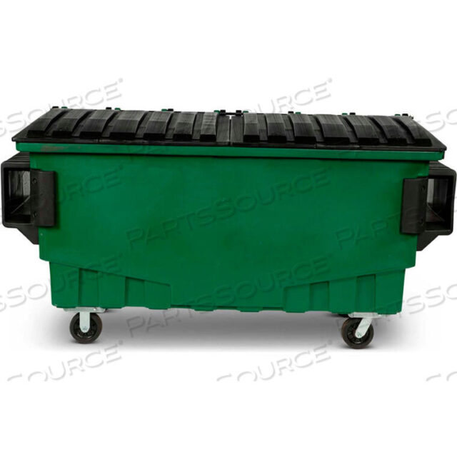 OEM#: FR010-009251 CUBIC YARD FRONT LOADING DUMPSTER W/ BUMPERS, WASTE GREEN by Toter