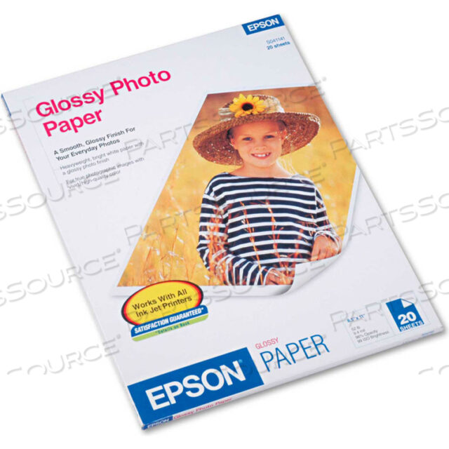 GLOSSY PHOTO PAPER, 8-1/2 X 11, WHITE, 20 SHEETS/PACK