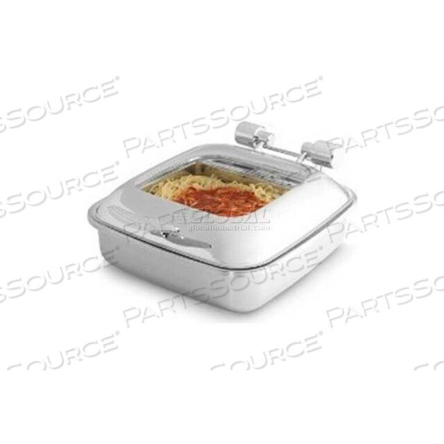 OEM#: 46135INTRIGUE SQUARE 6 QUART INDUCTION CHAFER, W/ PORCELAIN FOOD PAN, GLASS TOP by Vollrath