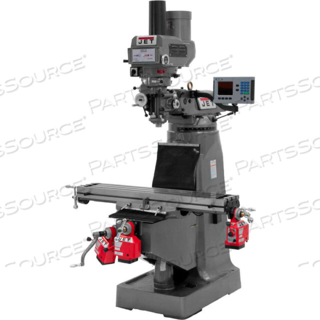 JET JTM-4VS MILL WITH NEWALL DP700 DRO WITH X AND Y-AXIS POWERFEEDS & AIR POWER DRAWBAR