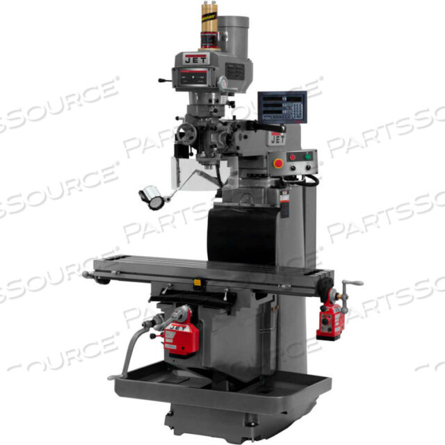 JET JTM-1254RVS WITH NEWALL DP700 3X (Q) DRO, X & Y POWERFEEDS & AIR POWER DRAWBAR