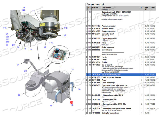 SET OF MECHANICAL PARTS