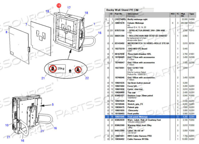 Заменяет Siemens Medical Solutions 10681646ПЕРЕДНЯЯ ПАНЕЛЬ СРЕДНЕГО ДИАПАЗОНА