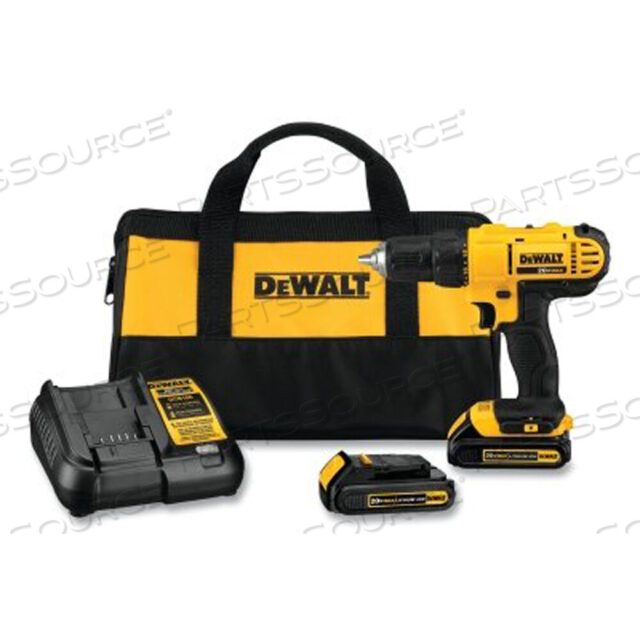 OEM#: DCD771C220V MAX LI-ION CORDLESS 1/2 ДРЕЛЬ/ШУРУПОВЕРТ НАБОР (2) ЗАРЯДНОЕ УСТРОЙСТВО BAT 1.3AH и СУМКА CONTRACTOR от DeWalt
