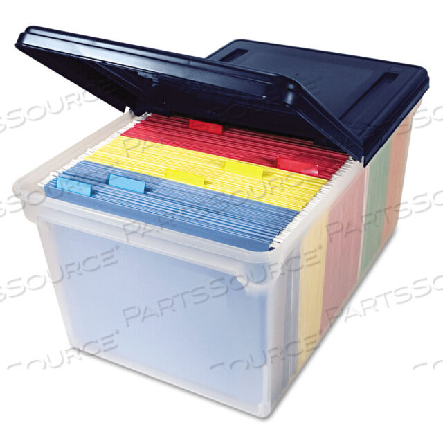 OEM#: 55797СУМКА-КОНТЕЙНЕР ДЛЯ 28 ФАЙЛОВ, ПИСЬМЕННЫЕ ФАЙЛЫ, 23,25 X 14,25 X 10,63, ПРОЗРАЧНАЯ/ТЕМНО-СИНАЯ от Advantus