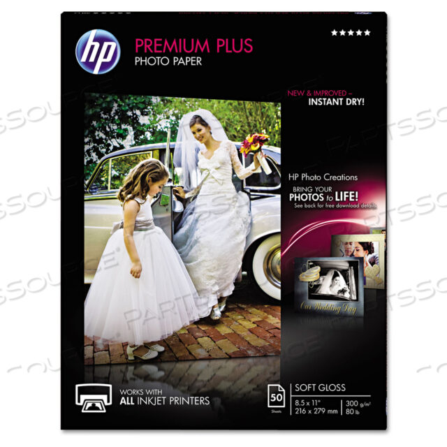 ФОТОБУМАГА PREMIUM PLUS, 11,5 МИЛ, 8,5 X 11, МЯГКАЯ ГЛЯНЦЕВАЯ БЕЛАЯ, 50 ШТ./УПАКОВКА