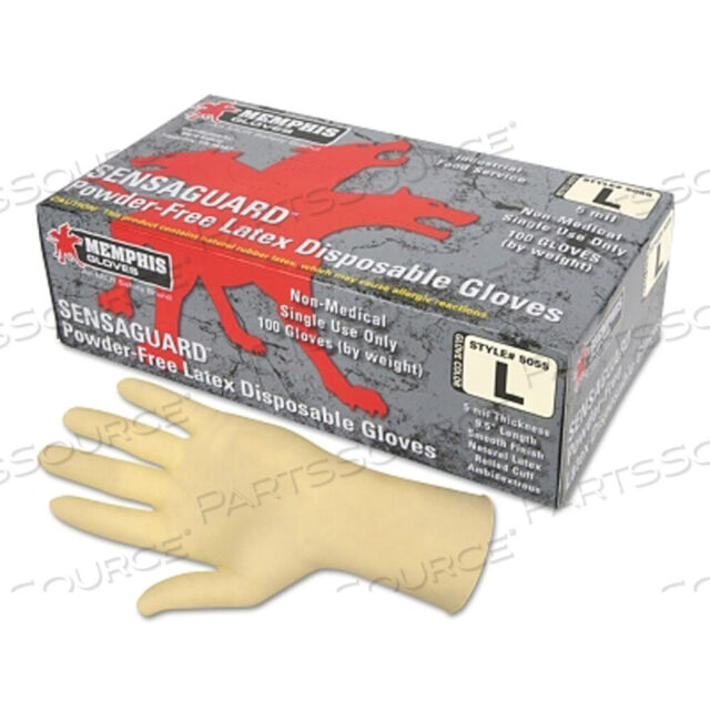 OEM#: 5055MDONESPOSABLE LATEX GLOVES, POWDER, ROLLED MANMANCE, 5 MIL, NAT. WHITE, MEDIUM от MCR Safety