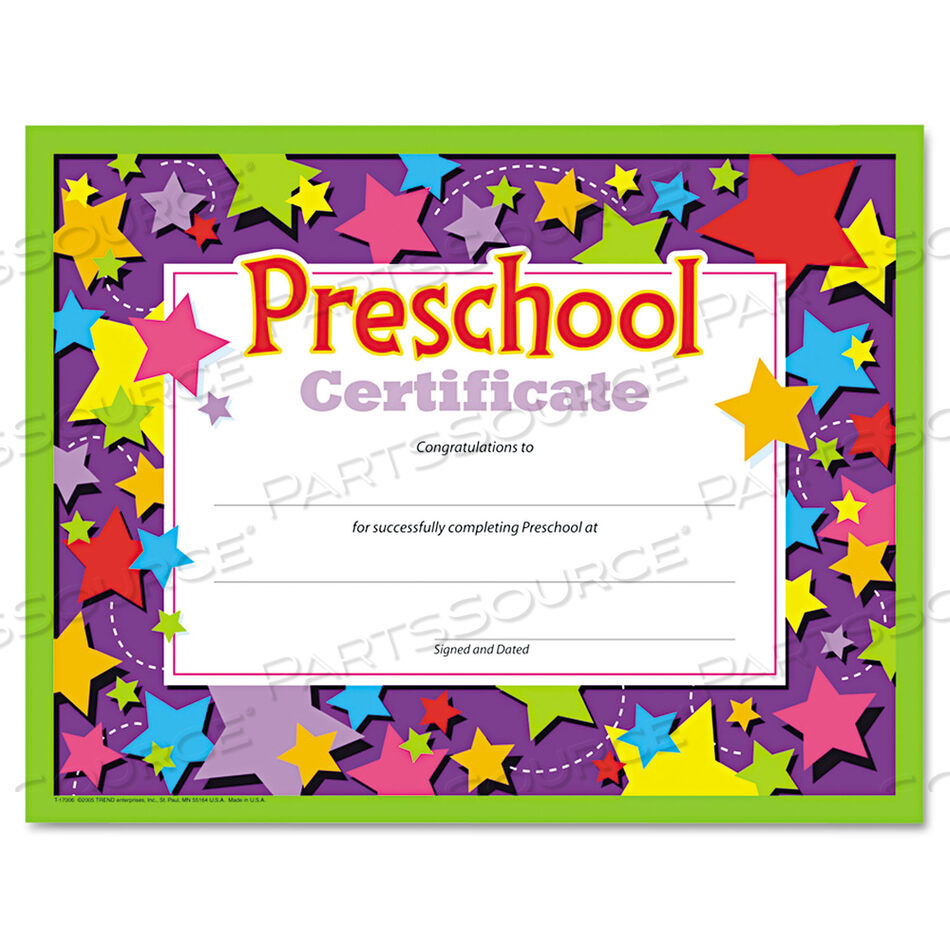 OEM#: T17006ЦВЕТНЫЕ КЛАССИЧЕСКИЕ СЕРТИФИКАТЫ, ДИПЛОМ ДОШКОЛЬНОГО ОБРАЗОВАНИЯ, 11 X 8,5, ГОРИЗОНТАЛЬНАЯ ОРИЕНТАЦИЯ, РАЗНЫЕ ЦВЕТА, 30 ШТ./УПАКОВКА по Trend