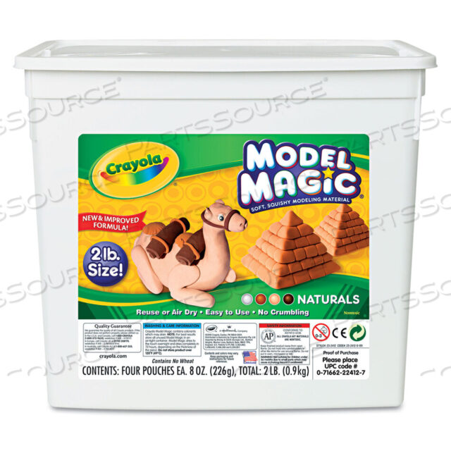 OEM#: 232412MODEL MAGIC ПЛАСТИКОВАЯ ПЛАСТМАС, УПАКОВКИ ПО 8 УНЦИЙ, 4 УПАКОВКИ, АССОРТИ НАТУРАЛЬНЫХ ЦВЕТОВ, 2 ФУНТА от Crayola