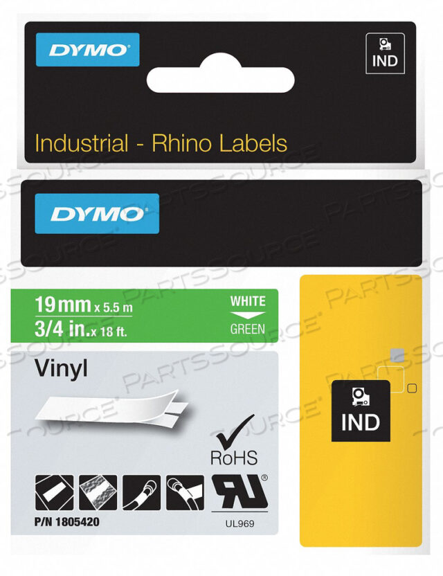OEM#: 1805420КАРТРИДЖ С ЛЕНТОЙ ДЛЯ ЭТИКЕТОК ВИНИЛОВЫЙ 18 ФУТОВ Д 3/4 Ш от Dymo