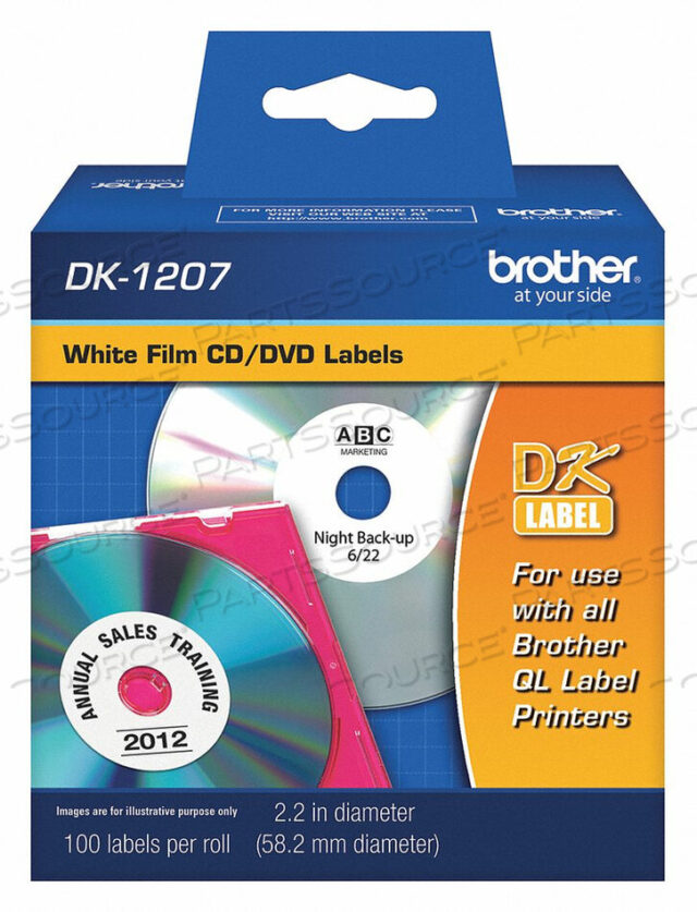OEM#: DK1207DVD LABEL BK/WHT ПРЯМАЯ ТЕРМОБУМАГА от Brother