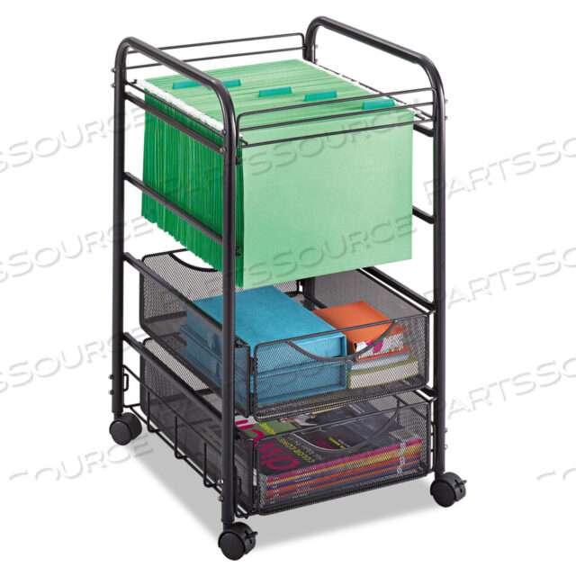 OEM#: 5215BLONYX MESH ОТКРЫТЫЙ МОБИЛЬНЫЙ ФАЙЛ С ЯЩИКАМИ, МЕТАЛЛИЧЕСКИЙ, 2 ЯЩИКА, 1 ОТСЕК, 15,75 X 17 X 27, ЧЕРНЫЙ от Safco