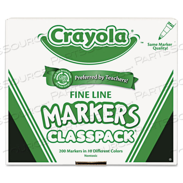 OEM#: 588210FINE LINE 200-COUNT CLASSPACK NON-WASHABLE MARKER, FINE BULLET TIP, ASSORTED COLORS, 200/BOX by Crayola