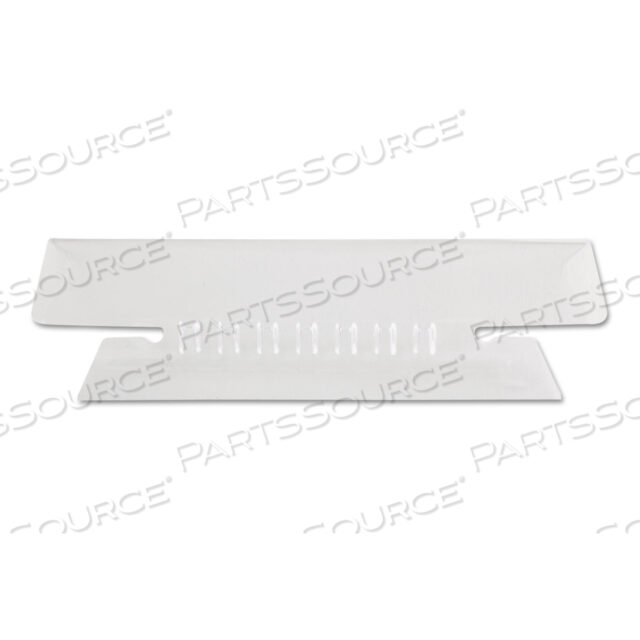 OEM#: 43 1/2 ПРОЗРАЧНЫЕ ЦВЕТНЫЕ ЯЗЫЧКИ ДЛЯ ПОДВЕСНЫХ ПАПОК, ВЫРЕЗ 1/3, ПРОЗРАЧНЫЕ, ШИРИНА 3,5, 25 ШТ. В УПАКОВКЕ от Esselte Pendaflex Corp.