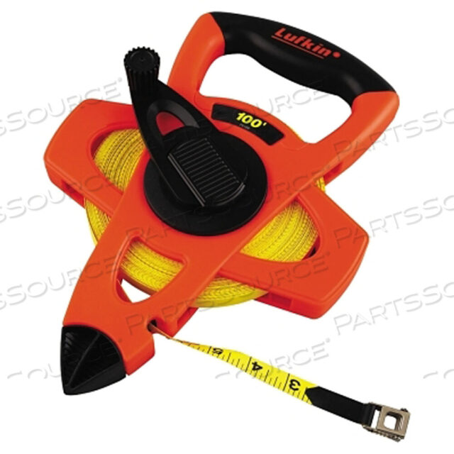 OEM#: FE100HI-VIZ ORANGE REEL СТЕКЛОВОЛОКНА, 1/2 ДЮЙМА X 100 ФУТОВ, SAE, ОРАНЖЕВЫЙ, ГРАД 1/8 ДЮЙМА от Lufkin