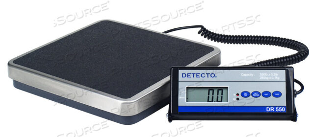 OEM#: DR550CHEALTHCARE ВЕСЫ, ЦИФРОВЫЕ, 550 ФУНТОВ X 0,2 ФУНТА/250 КГ X 0,1 КГ, ЖК-ДИСПЛЕЙ, 5 ЦИФР, 7 СЕГМЕНТОВ, 96 ММ WD X 35 ММ HT от Detecto Scale / Cardinal Scale