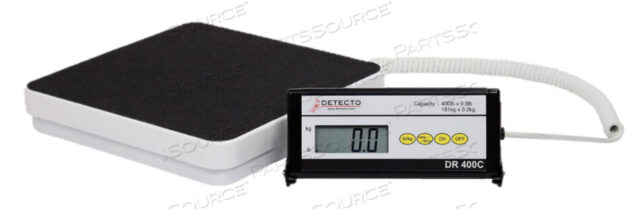 OEM#: DR400CВЕСЫ ДЛЯ МЕДСЕСТРИН 400 ФУНТОВ X 0,5 ФУНТА, ЧЕРНЫЙ АДАПТЕР ПЕРЕМЕННОГО ТОКА/РАБОТАЮТ ОТ БАТАРЕИ от Detecto Scale / Cardinal Scale