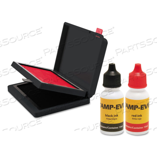 OEM#: 6193TWO-COLOR STAMP PAD WITH INK REFILL, 4 X 2.38, RED/BLACK by Trodat