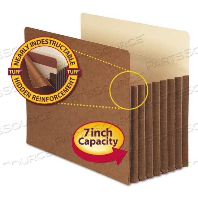 OEM#: 73395REDROPE TUFF POCKET, ОТКИДНЫЕ ПЕРЕДНИЕ КАРМАНЫ ДЛЯ ФАЙЛОВ С ПОЛНОСТЬЮ ВЫСОКОЙ ПОДКЛАДКОЙ, 7 РАСШИРЕНИЙ, ФОРМАТ LETTER, REDROPE, 5/КОРОБКА от Smead