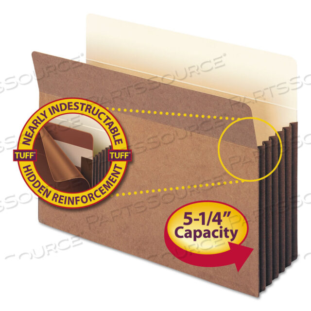 OEM#: 73390REDROPE TUFF POCKET, ОТКИДНЫЕ ПЕРЕДНИЕ КАРМАНЫ ДЛЯ ФАЙЛОВ С ПОЛНОСТЬЮ ВЫСОКОЙ ПОДКЛАДКОЙ, РАСШИРЕНИЕ 5,25, ФОРМАТ LETTER, REDROPE, 10 ШТ./КОРОБКА от Smead