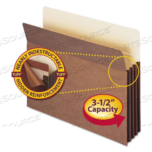 OEM#: 73380REDROPE TUFF POCKET, ОТКИДНЫЕ ПЕРЕДНИЕ КАРМАНЫ ДЛЯ ФАЙЛОВ С ПОЛНОСТЬЮ ВЫСОКОЙ ПОДКЛАДКОЙ, РАСШИРЕНИЕ 3,5, ФОРМАТ LETTER, REDROPE, 10 ШТ./КОРОБКА от Smead