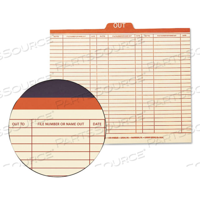 OEM#: 51910MANILA OUT GUIDES, PRINTED FORM STYLE, 1/5-CUT TOP TAB, OUT, 8.5 X 11, MANILA, 100/BOX от Smead