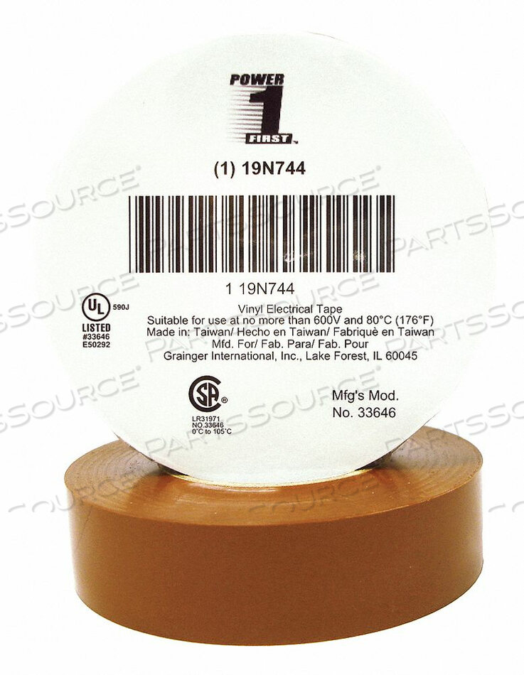 OEM#: 19N744ИЗОЛЯЦИОННАЯ ЛЕНТА 7 МИЛ 3/4 X 66 ФУТОВ. BRN от Power First