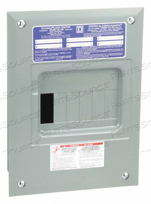 OEM#: HOM612L100FLOAD CENTER 100A LUG 1 ФАЗА 6 ПРОСТРАНСТВ по площади D