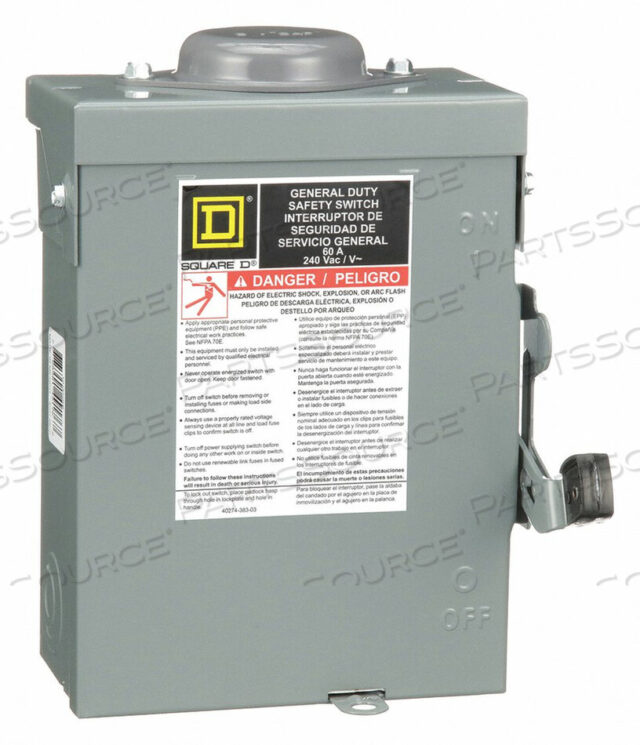 OEM#: DU322RBАВАРИЙНЫЙ ВЫКЛЮЧАТЕЛЬ 240 В переменного тока 3PST 60 AMPS AC от Square D