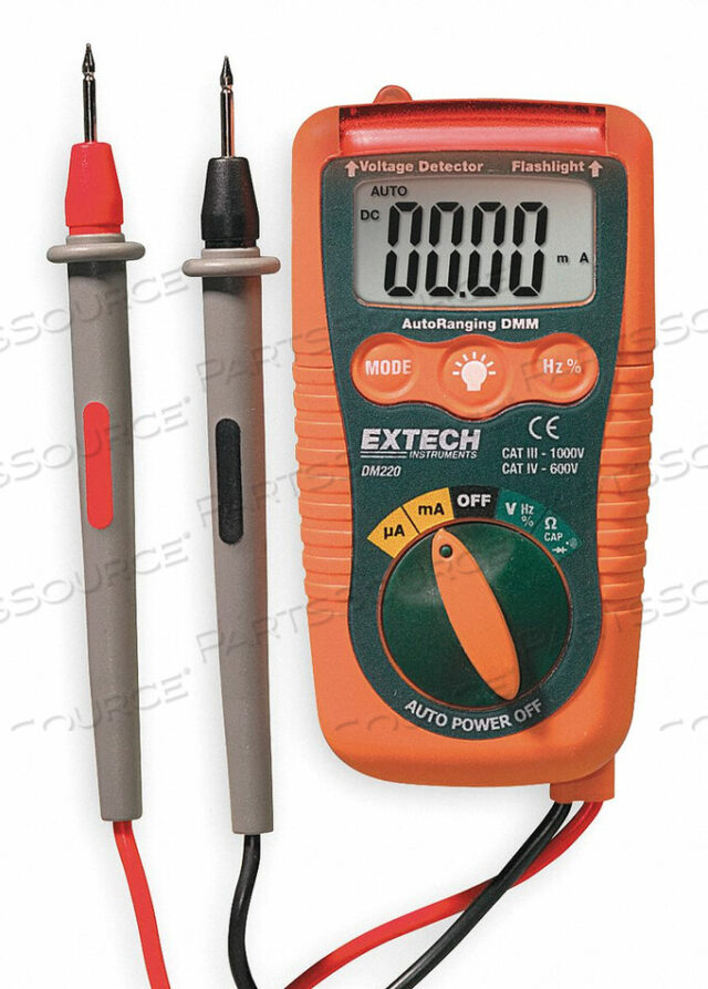 OEM#: DM220КАРМАННЫЙ ЦИФРОВОЙ МУЛЬТИМЕТР 200МА от Extech Instruments