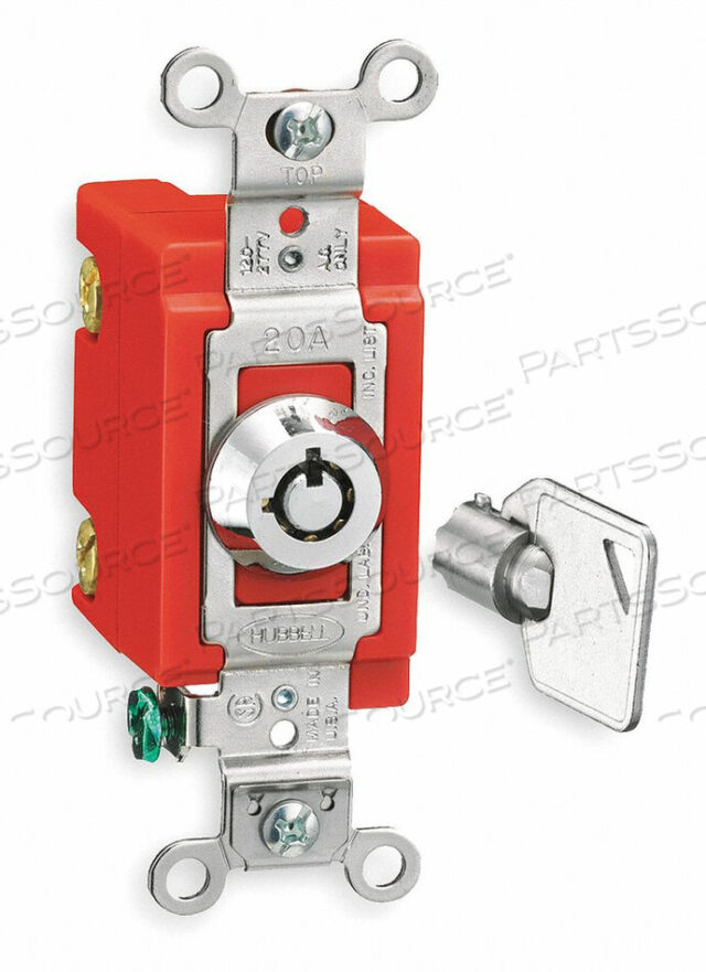 OEM#: HBL1222RKLWALL SWTCH 2-POL 20A SS BARRL KEY LOCKNG от Hubbell Incorporated, Wiring Device-Kellums