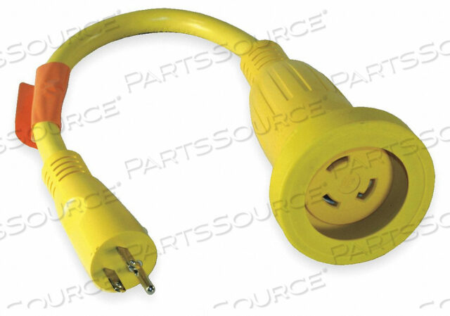OEM#: HBL61CM22БЛОКИРУЮЩИЙСЯ АДАПТЕР ШНУРА, 2 ФУТА, 15 А, 120 В переменного тока, 10 AWG, NEMA 5-15P НА NEMA L5-30R, ЖЕЛТЫЙ от Hubbell Incorporated, Wiring Device-Kellums