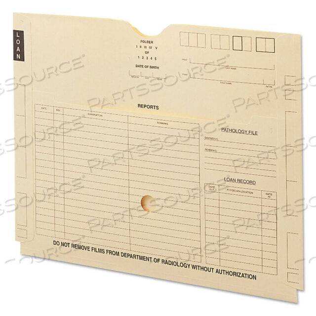 OEM#: 66300PXR7 X-RAY JACKETS WITH POCKETS, STRAIGHT TAB, MANILA, 100/BOX by Smead