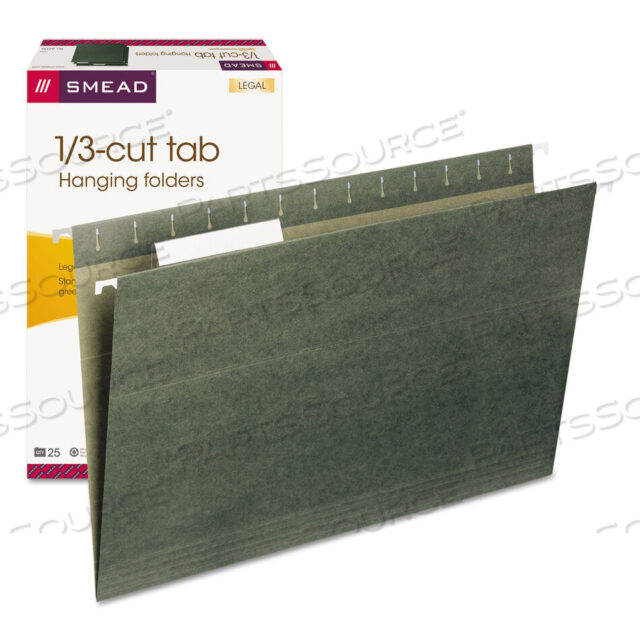 OEM#: 64135HANGING FOLDERS, LEGAL SIZE, 1/3-CUT TABS, STANDARD GREEN, 25/BOX by Smead