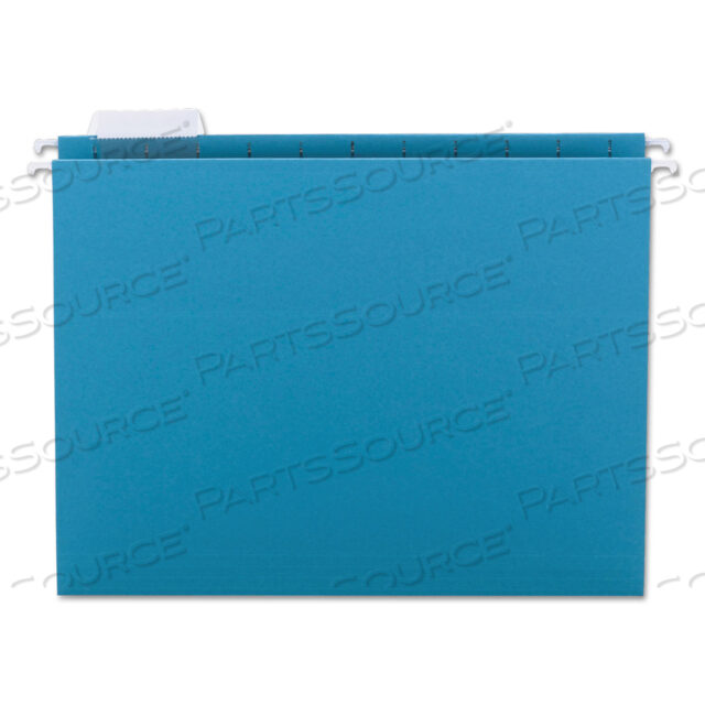 OEM#: 64074COLORED HANGING FILE FOLDERS WITH 1/5 CUT TABS, LETTER SIZE, 1/5-CUT TABS, TEAL, 25/BOX by Smead