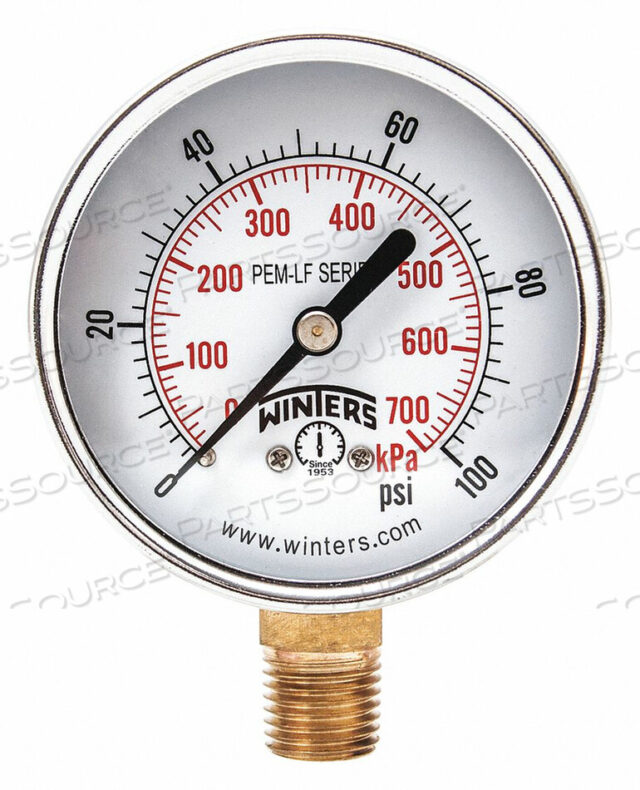 OEM#: PEM290LFJ1380 МАНОМЕТР ДАВЛЕНИЯ 2-1/2 ДЮЙМА ОТ 0 ДО 1000 PSI от Winters Instruments
