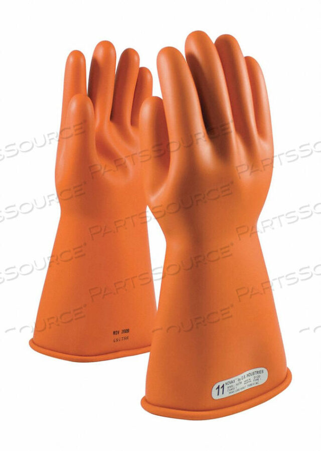 OEM#: 147-1-14/10ELECTRICAL RATED GLOVES, 14L, UNLINED, SMOOTH FINISH, BEADED, ORANGE, CLASS 1, SIZE 10 by Protective Industrial Products