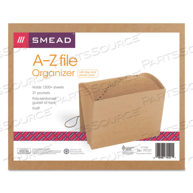 OEM#: 70121ИНДЕКСИРОВАННЫЕ РАСШИРЯЮЩИЕСЯ ФАЙЛЫ KRAFT, 21 СЕКЦИЯ, ЗАСТЕЖКА НА ЭЛАСТИЧНОМ ШНУРЕ, ВЫСОКИЕ ЯЗЫКИ 1/21, ФОРМАТ LETTER, KRAFT by Smead