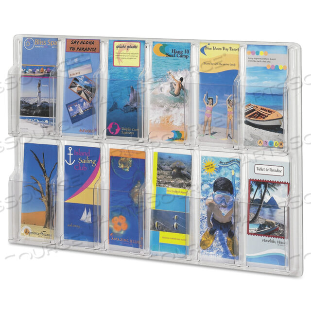 OEM#: 5604CLREVEAL CLEAR ДИСПЛЕИ ДЛЯ ЛИТЕРАТУРЫ, 12 ОТДЕЛЕНИЙ, 30 Ш X 2 Г X 20,25 В, ПРОЗРАЧНЫЕ от Safco