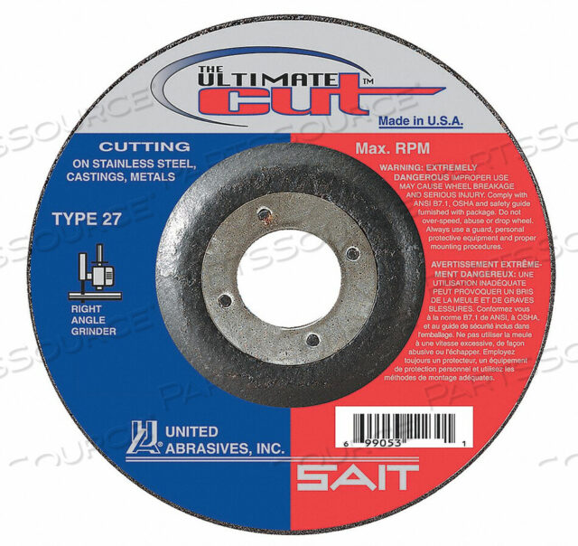 OEM#: 22385ЦЕНТРАЛЬНЫЙ КРУГ 5 ДЮЙМОВ D 7/8 ДЮЙМА AH 60 GRIT от United Abrasives-Sait