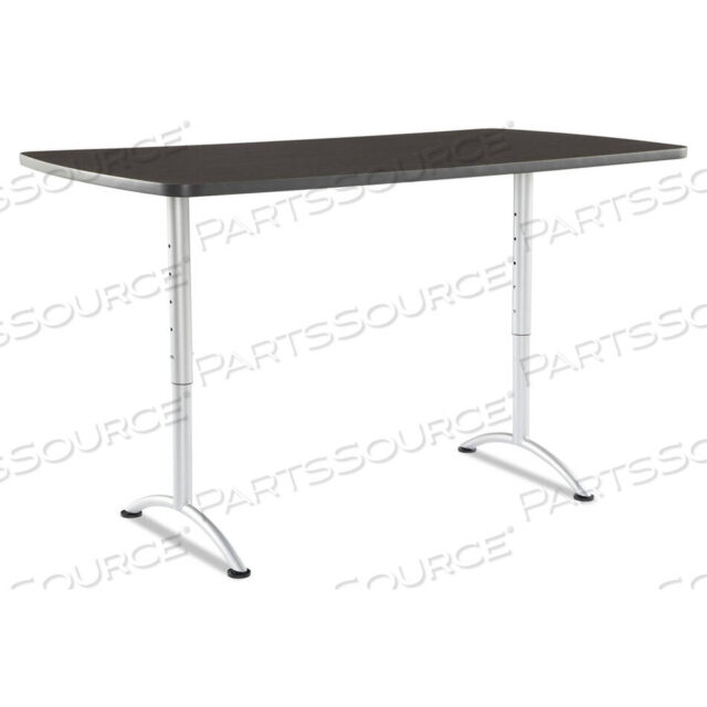 OEM#: 69325ARC ADJUSTABLE-HEIGHT TABLE, RECTANGULAR TOP, 36W X 72D X 30 TO 42H, GRAY WALNUT/SILVER by Iceberg Enterprises