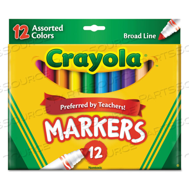 OEM#: 587712NON-WASHABLE MARKER, BROAD BULLET TIP, ASSORTED CLASSIC COLORS, DOZEN by Crayola