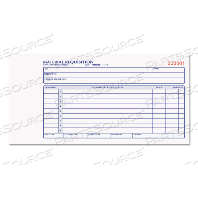 OEM#: 1L114КНИГА ЗАЯВОК НА МАТЕРИАЛЫ, ДВУХЧАСТНАЯ БЕЗУГОЛЬНАЯ, 7,88 X 4,25, ВСЕГО 50 ФОРМ от Rediform